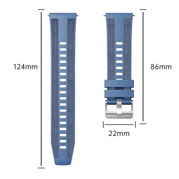 22 mm rem Huawei Watch GT 5 Pro 46 mm / GT 5 46 mm / GT 4 46 mm Universal Silikon+Nylon-klokkebånd - Grå