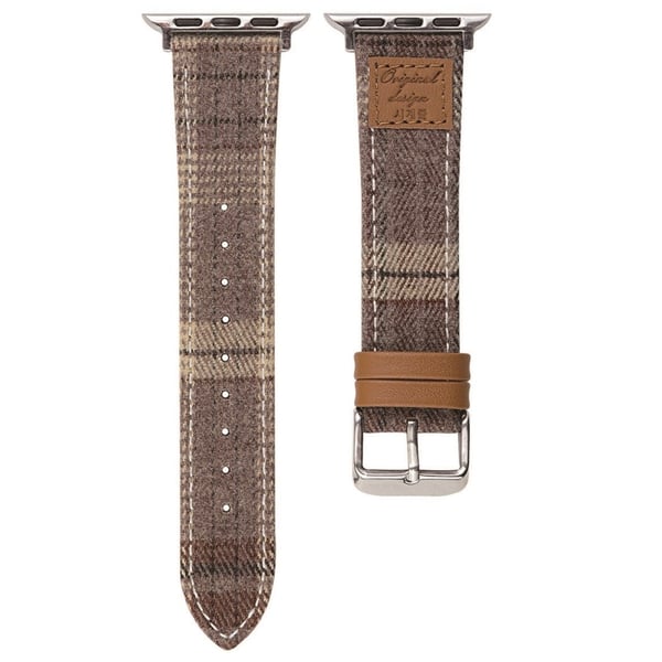 Ull + lærrem Apple Watch Series 41mm - 40mm - 38mm - Lys Kaffe