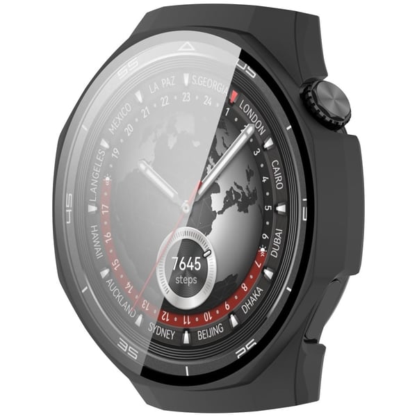 Huawei Watch GT 5 Pro 46 mm støtsikkert deksel Klokkeveske med skjermfilm i herdet glass - Matt Svart