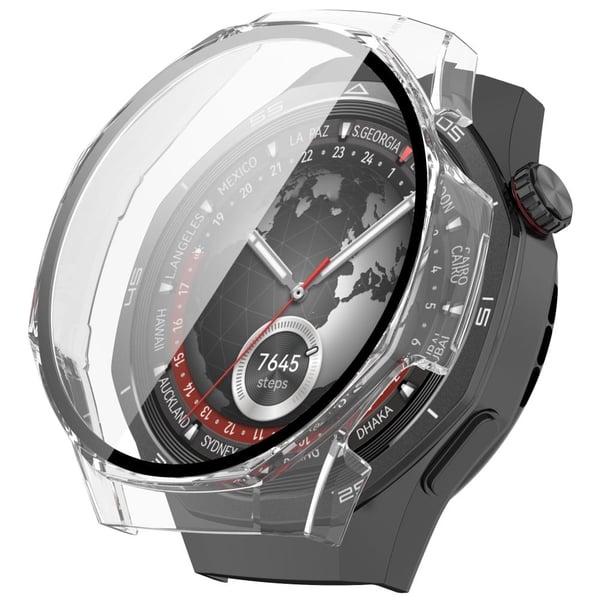 Huawei Watch GT 5 Pro 46mm Bumpresistent Cover Watch Case Cover med hærdet glasskærmfilm - Transparent
