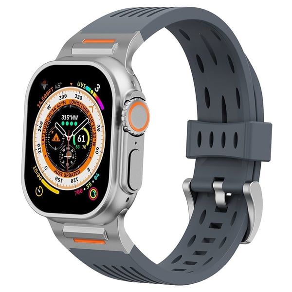 Flere hull klokkerem Apple Watch Series 49mm - 45mm - 44mm - 42mm - Grå