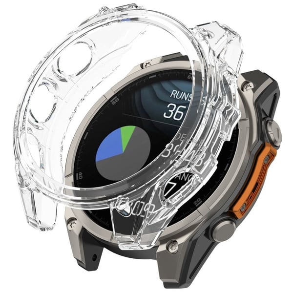 Garmin Fenix 8 51mm urkasse halvindpakket fleksibelt beskyttelsescover - Transparent