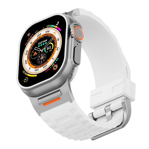 Nestemäinen silikoniranneke Apple Watch Series 49mm - 45mm - 44mm - 42mm - Valkoinen