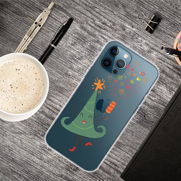 iPhone 16 Pro Max-etui med julemønsterutskrift Mykt, fleksibelt telefondeksel - Magisk Hatt