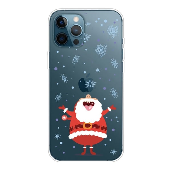 iPhone 16 Pro Max-etui med julemønsterutskrift Mykt, fleksibelt telefondeksel - Julenissen Og Snøfnugg