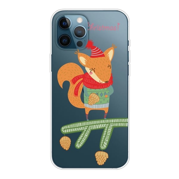 iPhone 16 Pro-etui med julemønsterutskrift Mykt, fleksibelt telefondeksel - Ekorn