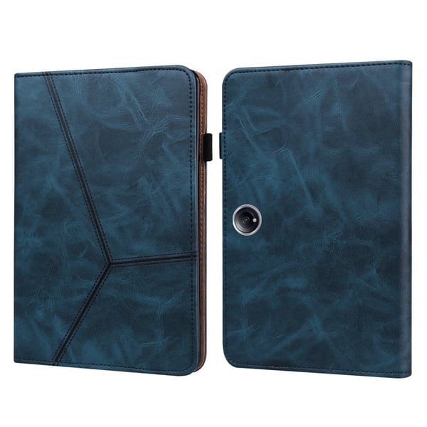 OnePlus Pad 2 / Pad Pro-etui med påtrykt Vegansk lær kortholder nettbrettstativdeksel - Blå