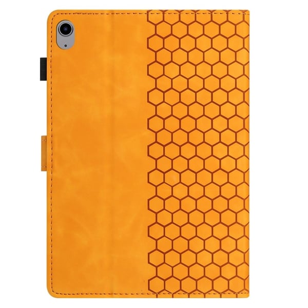 Lenovo Tab P11-etui Honeycomb-trykt lærdeksel til nettbrett med kortspor - Gul