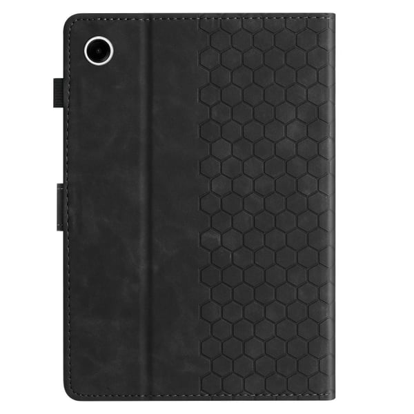 Samsung Galaxy Tab A9+ Etui Honeycomb Printed Leather Tablet Cover med kortplads - Sort