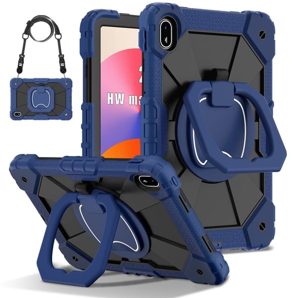 Huawei MatePad SE 11 Kickstand-etui Silikon + støtbestandig nettbrettdeksel - Marineblå / Svart