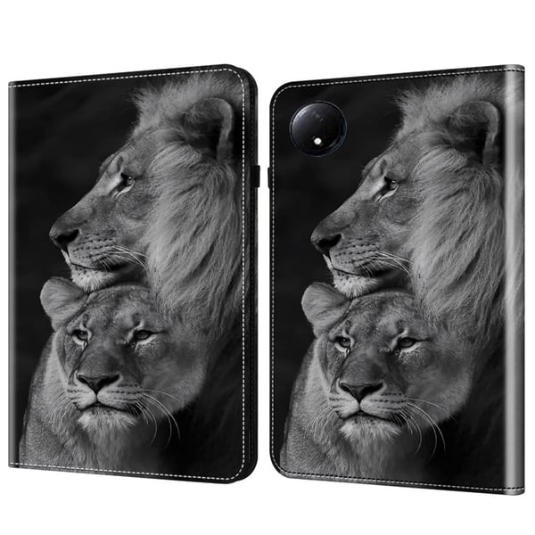 Xiaomi Redmi Pad SE 4G 8.7 tommers Etui Flip Stand Lær Tablet Deksel Mønster Trykt - Løvepar
