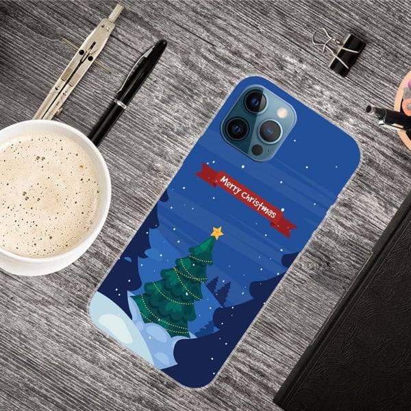 iPhone 16 Pro Max-etui med julemønsterutskrift Mykt, fleksibelt telefondeksel - Juletre