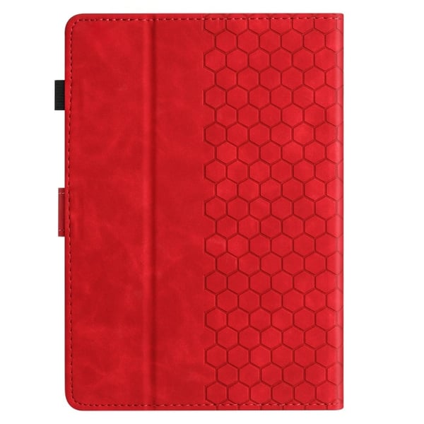 Amazon Kindle Paperwhite 4 (2018) / 3 (2015) / 2 (2015) / 1 (2015) Etui Honeycomb Printed Leather Tablet Cover med kortplads - Rød