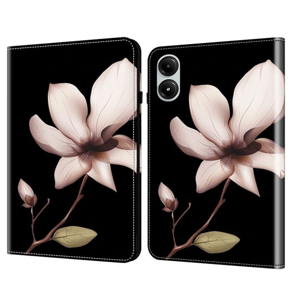 Xiaomi Redmi Pad Pro Etui Mønster Trykt lærdeksel til nettbrett med kortspor - Rosa Blomst