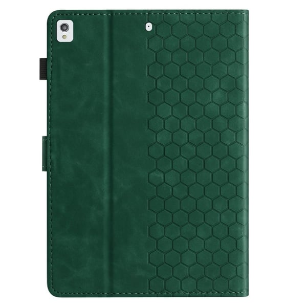 Samsung Galaxy Tab A7 Lite 8,7-tommers T220 / T225-etui Honeycomb-trykt lærdeksel til nettbrett med kortspor - Grønn