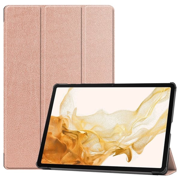 Samsung Galaxy Tab S10 Plus-etui Anti-Drop Leather Stand Tablet Deksel - Rose Gull