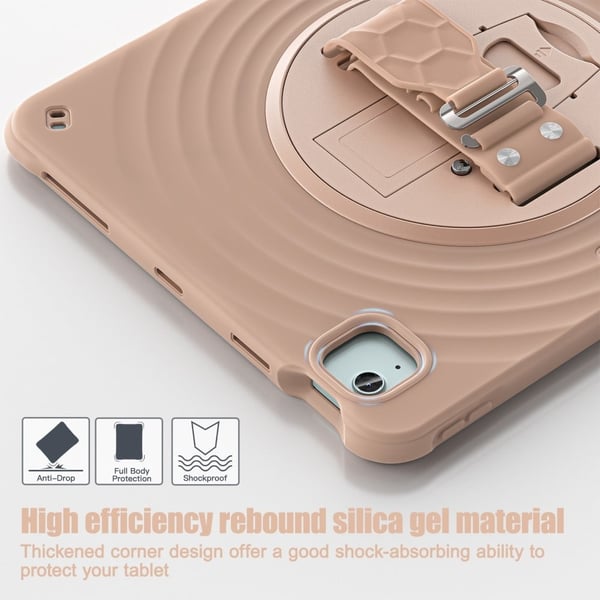 iPad Air 13 (2024) Etui Kickstand Fleksibel+Bumpresistent+Silikone Tablet Cover - Latte Farve
