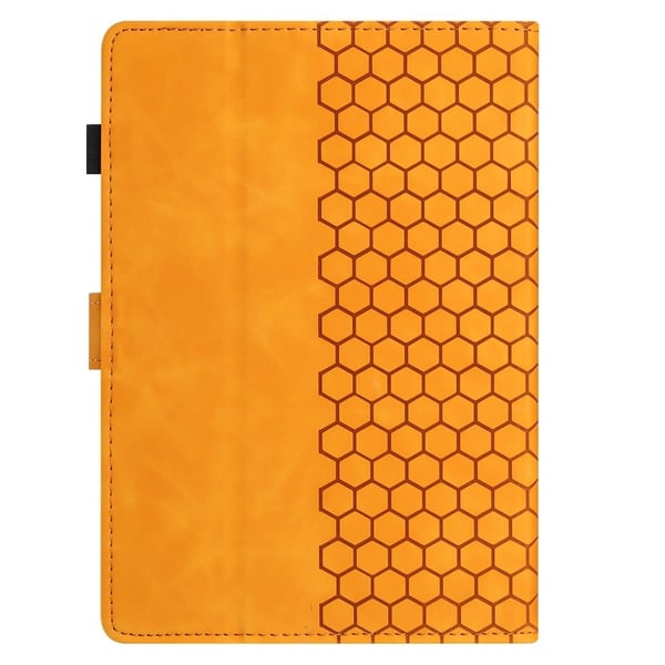 Amazon Kindle Paperwhite (2021) Fodral Honeycomb Tryckt läderfodral för surfplatta med kortplats - Gul