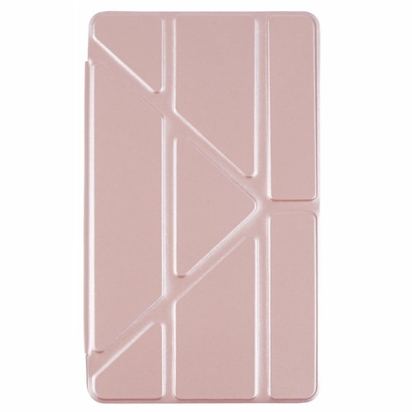 Xiaomi Redmi Pad SE 4G 8,7 tommers etui Vegansk lær + silikon Origami stativbeskyttende deksel - Rose Gull