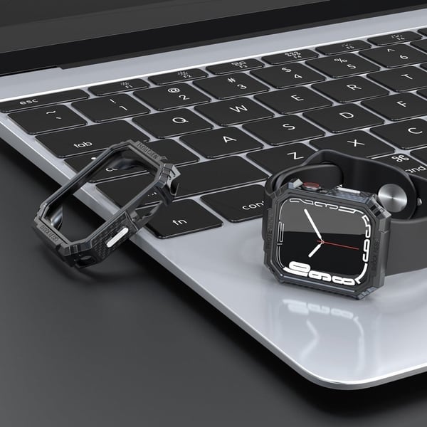 Apple Watch (45 mm) deksel i karbonfiber - Svart / Sølv