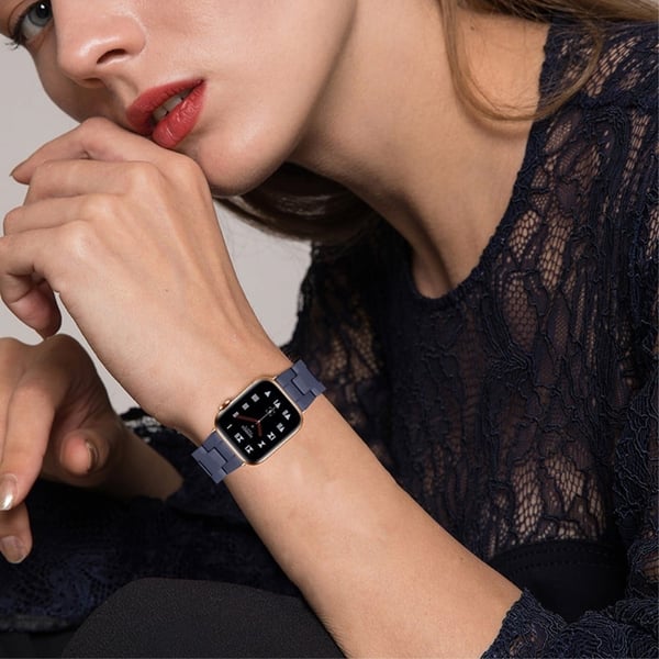 Apple Watch (45 mm) klokkerem med 3 perler i resin - Midnattsblå