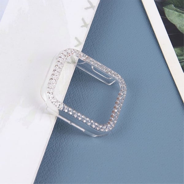 Apple Watch (45 mm) beskyttelsesdeksel med rhinestone-dekor - Gjennomsiktig
