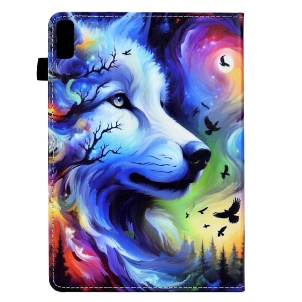Lenovo Tab M9 TB-310FU Etui med mønsterutskrift for nettbrett Støtsikkert lærdeksel med kortholder og stativ - Hund