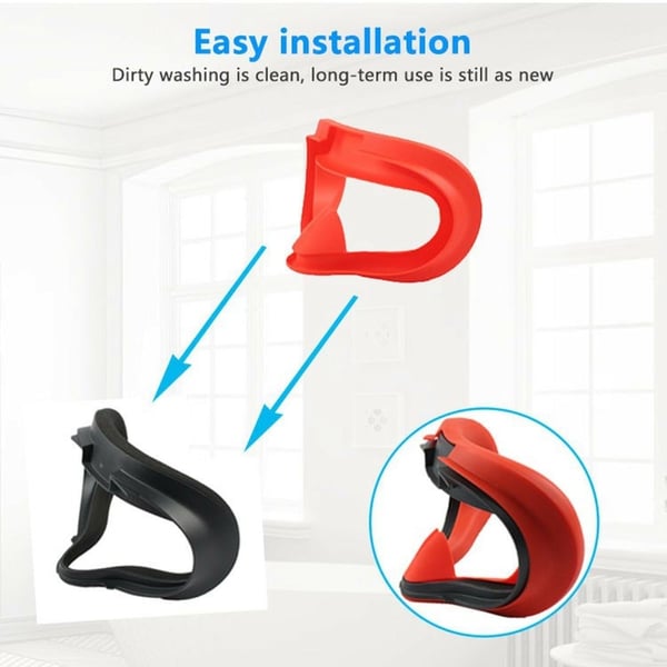 Meta Quest 3S VR ansiktsgrensesnitt silikonveske Anti-Sweat Face Pad beskyttelsesdeksel - Rosa