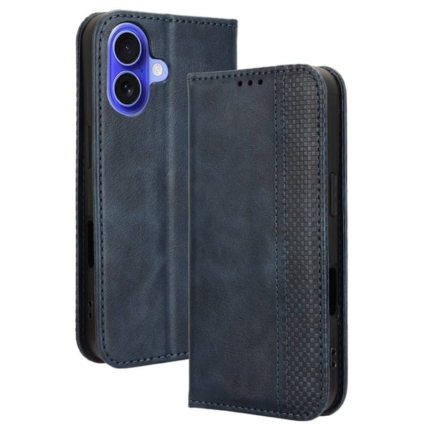 Bofink Vintage iPhone 16 læderetui - Blå