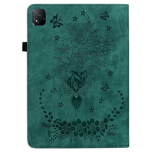 Infinix Xpad-etui Kortholder Anti-ridse lædercover Rose Flower Imprint - Grøn