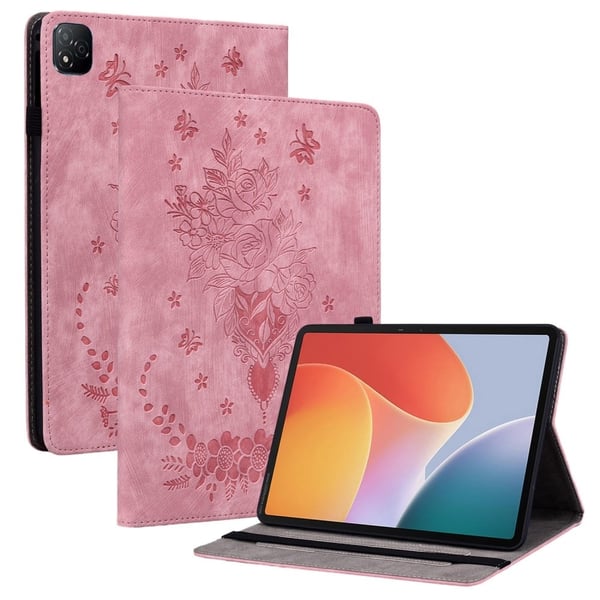 Infinix Xpad-etui Kortholder Anti-riper skinndeksel Rose Flower Imprint - Rosa
