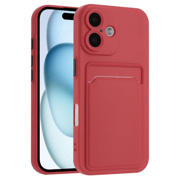Kortholder cover til iPhone 16 - Tjørn Rød