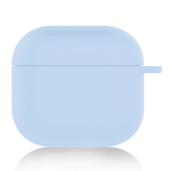 AirPods 4 silikonetui med mykt, trådløst øreproppholderdeksel med tykkelse 1,5 mm og karabinkrok - Himmelblå