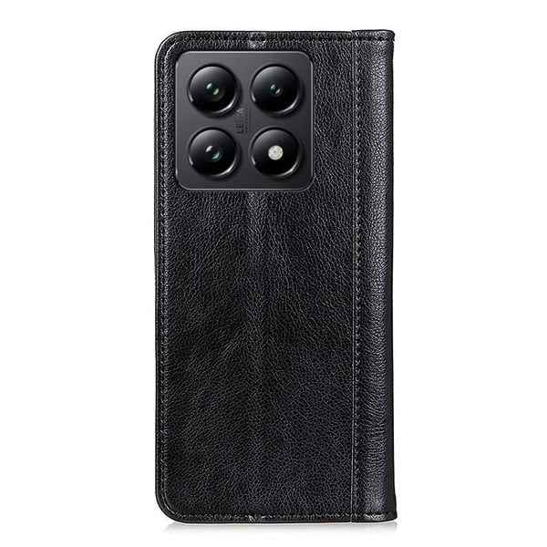 Xiaomi 14T Pro ægte læderetui med magnetisk lukning - Sort