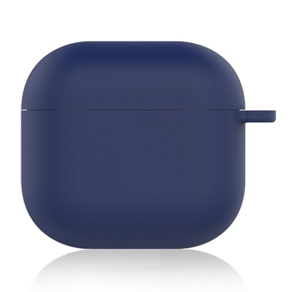 AirPods 4 silikoni asia pehmeä langaton kuulokkeet järjestäjä kansi paksuus 1.5mm karabiini - Tummansininen