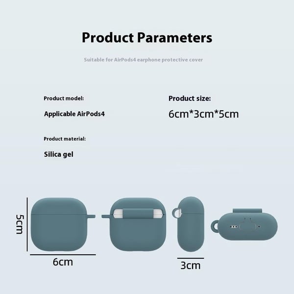 AirPods 4-etui i silikon til trådløse øretelefoner med karabinkrok - Hvit
