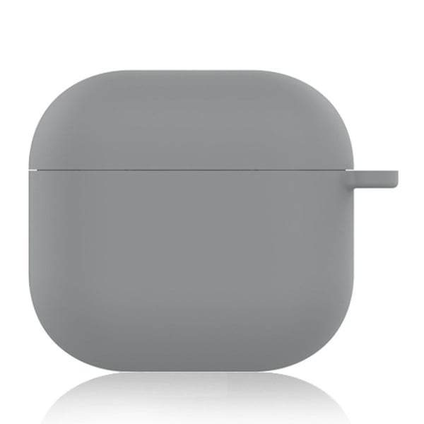 AirPods 4 silikoneetui blødt trådløst øreproppearrangørcover tykkelse 1,5 mm med karabinhage - Grå