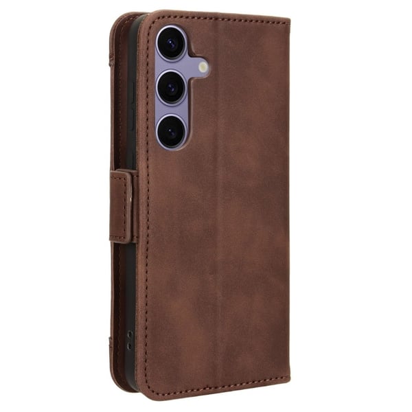 Lommebok-etui i moderne skinn-design Samsung Galaxy S24 FE - Brun