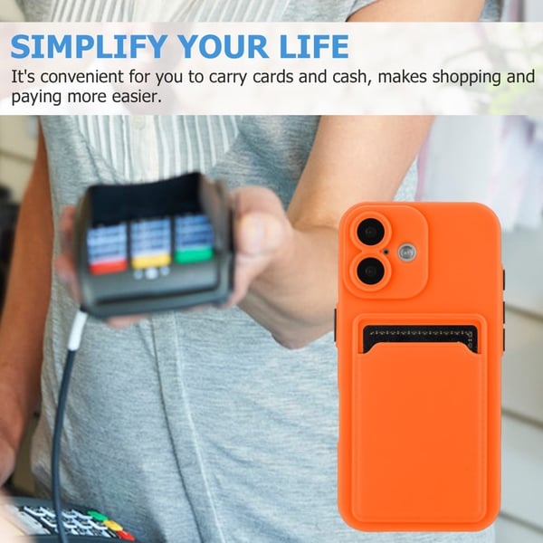 iPhone 16 skal med korthållare - Orange