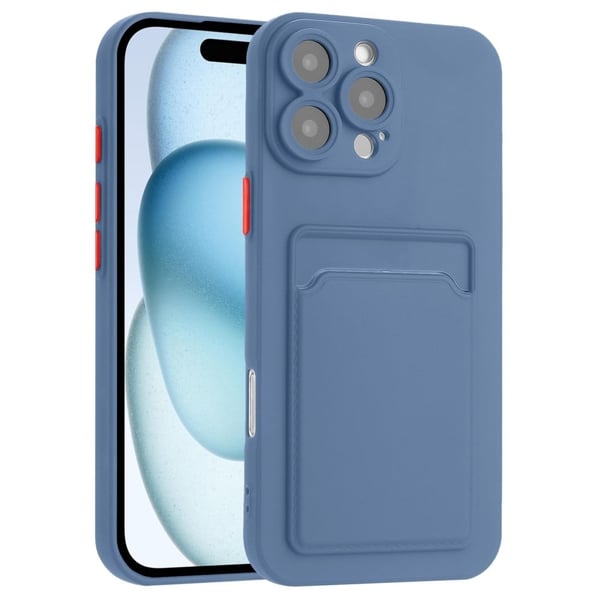 Deksel til kortholder for iPhone 16 Pro Max - Gråblå