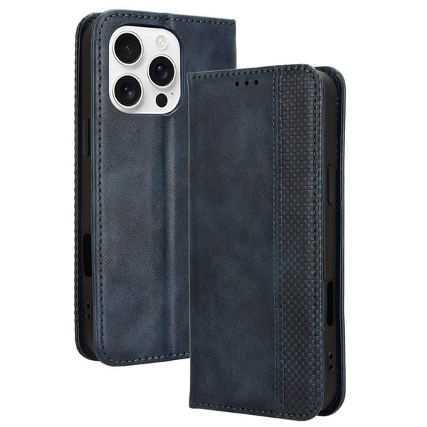Bofink Vintage iPhone 16 Pro lærveske - Blå