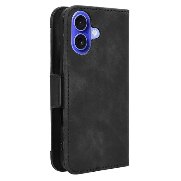Moderne iPhone 16 læderetui med pung - Sort