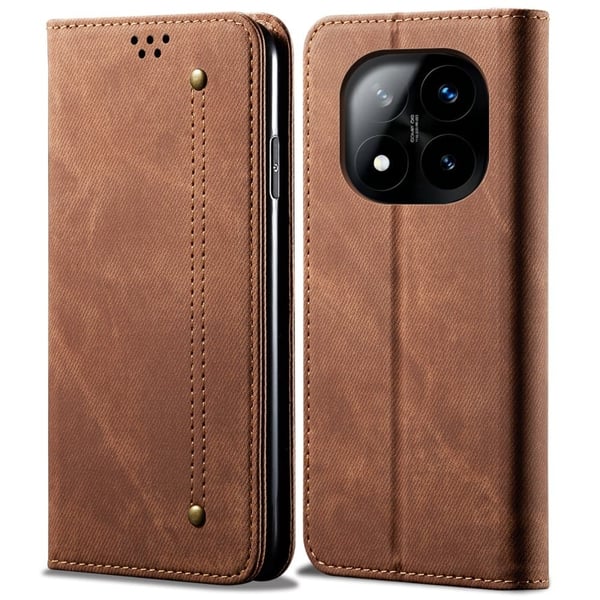 Jeans Xiaomi Redmi Note 14 Pro 5G flip etui - Kaffe Jeans Xiaomi Redmi Note 14 Pro 5G flip etui - Kaffe
