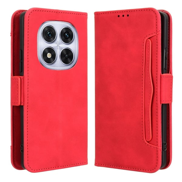 Lommebok-etui i moderne skinn-design Xiaomi Redmi Note 14 Pro Plus 5G / Xiaomi Redmi Note 14 5G - Rød