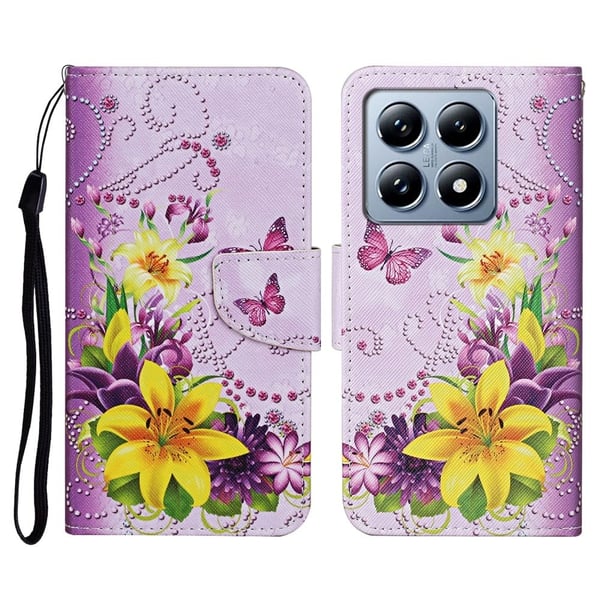 Wonderland Xiaomi 14T Pro flip etui - Gul Sommerfugl