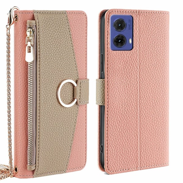 Motorola Moto G85 vegansk skinnveske - Rosa