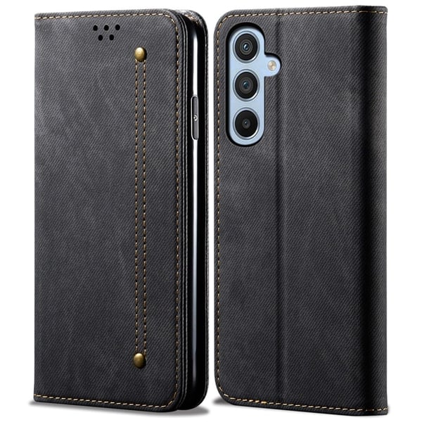 Jeans Samsung Galaxy S25 Plus flip etui - Sort