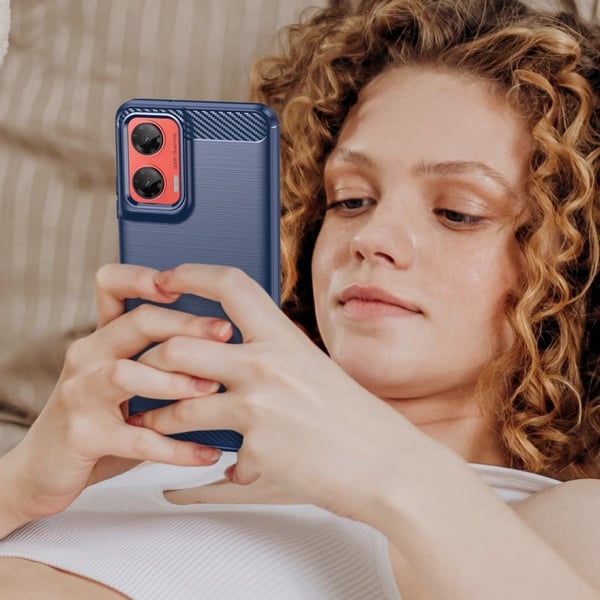 Carbon Flex Motorola Moto G35 cover - Blå