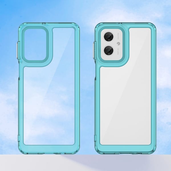 Motorola Moto G55 smart akryl cover - Gennemsigtig Blå