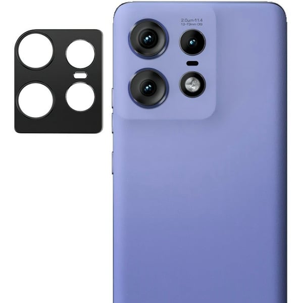 IMAK Motorola Edge 50 Pro glas kamerabeskytter med akryl linsehætte - Sort Udgave